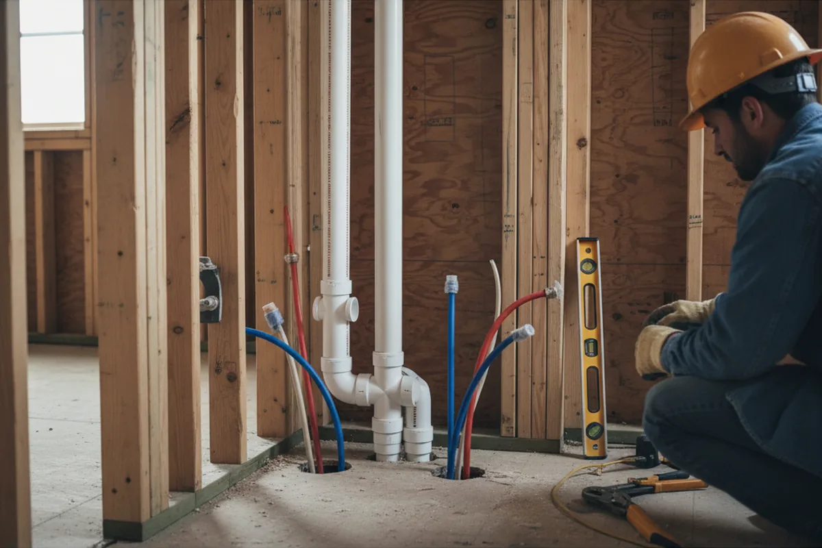 Drain and supply rough-in during Garbage Disposal Repair in Streetman